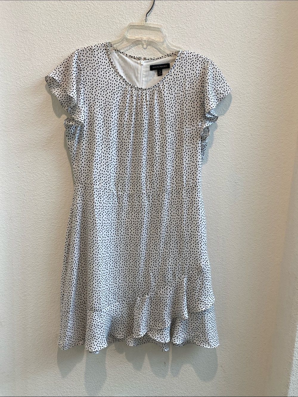 Banana Republic Women’s White Polka Dot Ruffle Dress